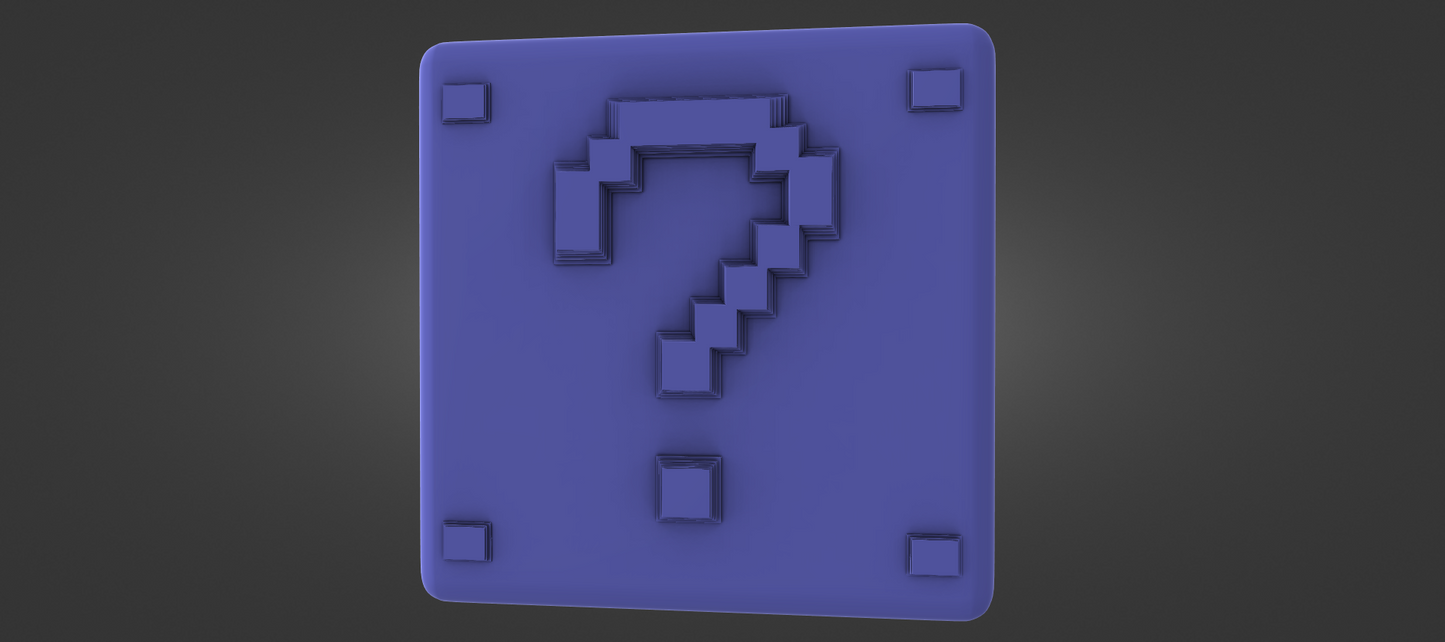 A 3D rendering of a purple square with a question mark symbol inside it.