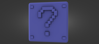 A 3D rendering of a purple square with a question mark symbol inside it.