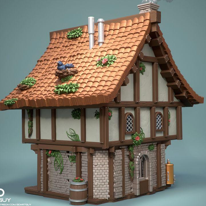Fantasy Tabletop Workshop Model Interior or Exterior and Furniture for Interior! {By 3DArtGuy}
