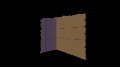 Foldable Simple Terrain 2 Floors, C Shape, 1 Floor- | Flat Storage | Pariah Nexus or WTC Terrain Option Set {By The Custom Bit}