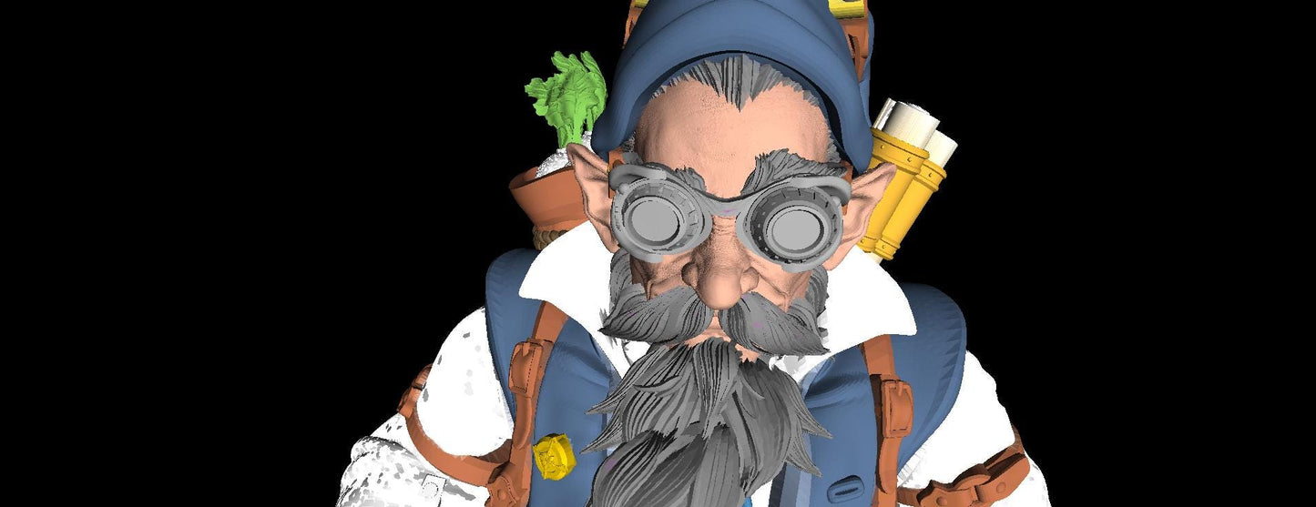 Gnome Alchemist Tinkerer Fantasy D&D 50mm 75mm 100mm 150mm {By 3DArtGuy}