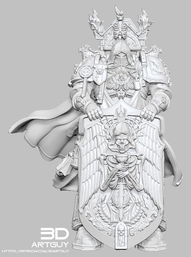 NEW! Grim Champion 4 Poses Available- 32mm 50mm 100mm 150mm  {By 3DArtguy} Free Little Helper with 2 Minis