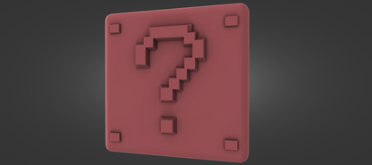 A 3D rendering of a red square with a question mark symbol inside it.