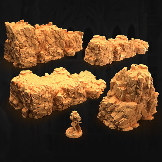 a bunch of rocks that are on a black surface