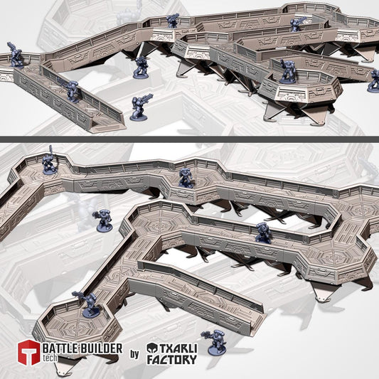 Sci-Fi Trenches Terrain Set for Wargaming - Modular Battlefield Fortifications {By TxarliFactory}