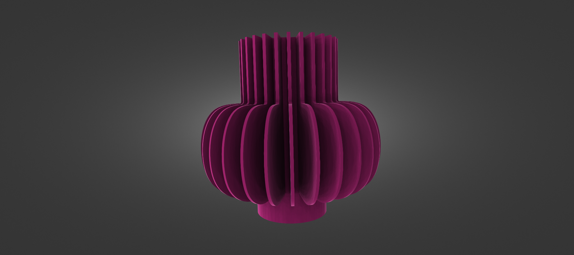 A 3D rendering of a purple, cylindrical object with a textured, ribbed surface.