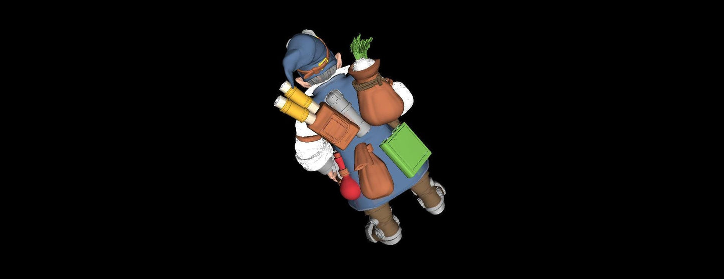 Gnome Alchemist Tinkerer Fantasy D&D 50mm 75mm 100mm 150mm {By 3DArtGuy}