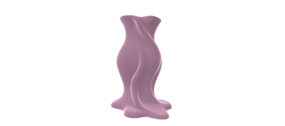 A 3D rendering of a pink, flowing dress against a black background.