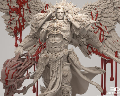 Armored Vampire Angel Leader Miniature – 3D Printed Tabletop Proxy Model