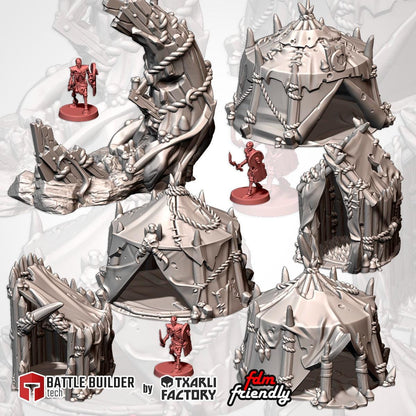 Goblin Camps – Full Fantasy Tribal Terrain Set by {TXARLIFACTORY}