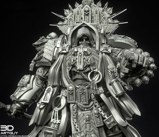 GrimKnight Miniature Ranged & Melee Parts Included Wargaming Proxy {By 3DArtguy)
