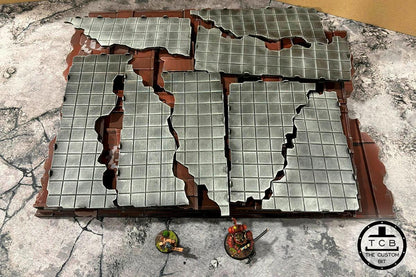 Foldable Simple Terrain 2 Floors, C Shape, 1 Floor- | Flat Storage | Pariah Nexus or WTC Terrain Option Set {By The Custom Bit}
