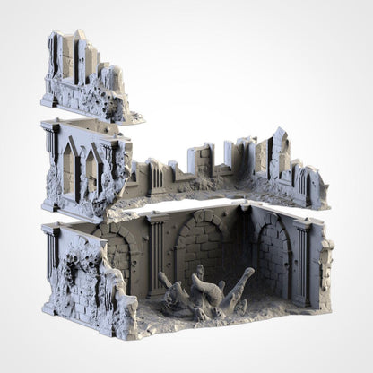 Infected Ruins Terrain – Pariah Style Set - Pieces- Sci-Fi Wargaming Scenery {By TXARLIFACTORY}