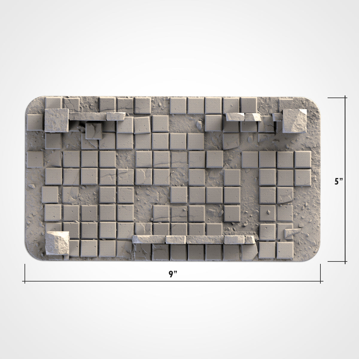A 3D rendering of a 3D model of a building or structure, composed of numerous small square blocks arranged in a grid-like pattern.