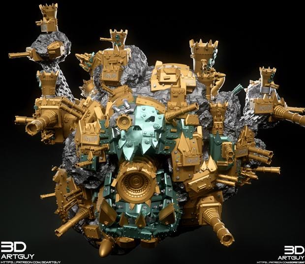 Orc Death Star 100mm - 500mm  Titan Proxy {By 3dArtGuy}