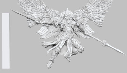 Armored Vampire Angel Leader Miniature – 3D Printed Tabletop Proxy Model