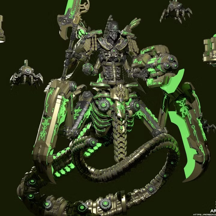Ancient Annihilator Commander with green energy details and mechanical tentacles