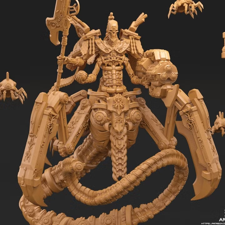 Warm-toned full view of the Ancient Annihilator Commander model