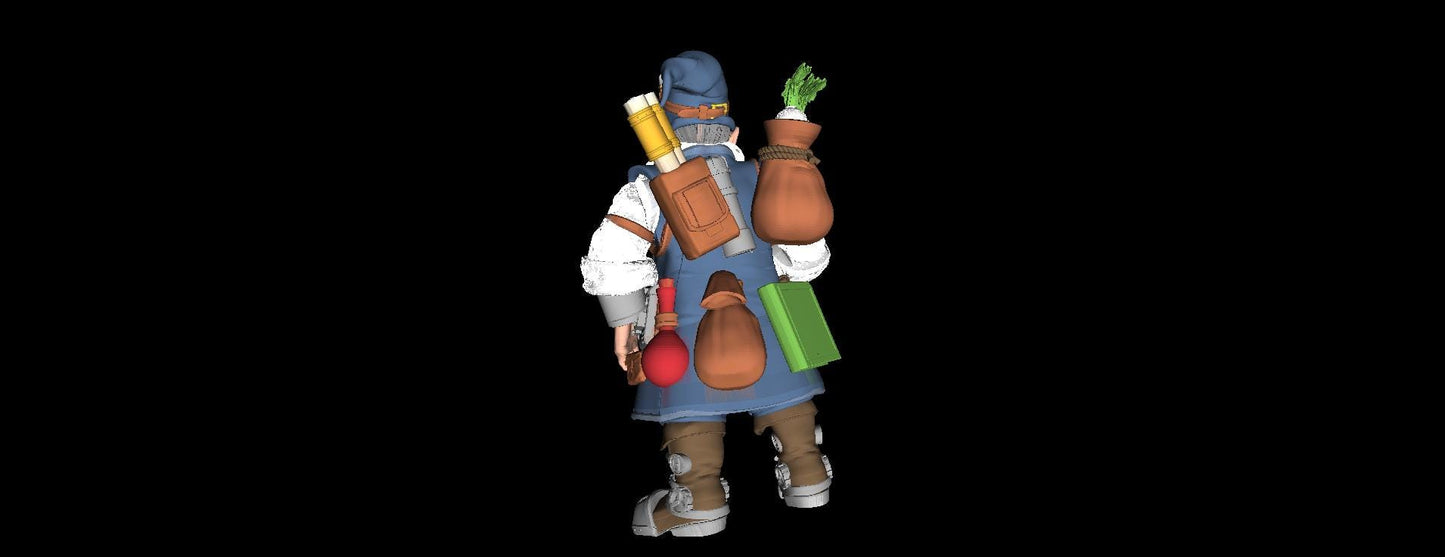 Gnome Alchemist Tinkerer Fantasy D&D 50mm 75mm 100mm 150mm {By 3DArtGuy}