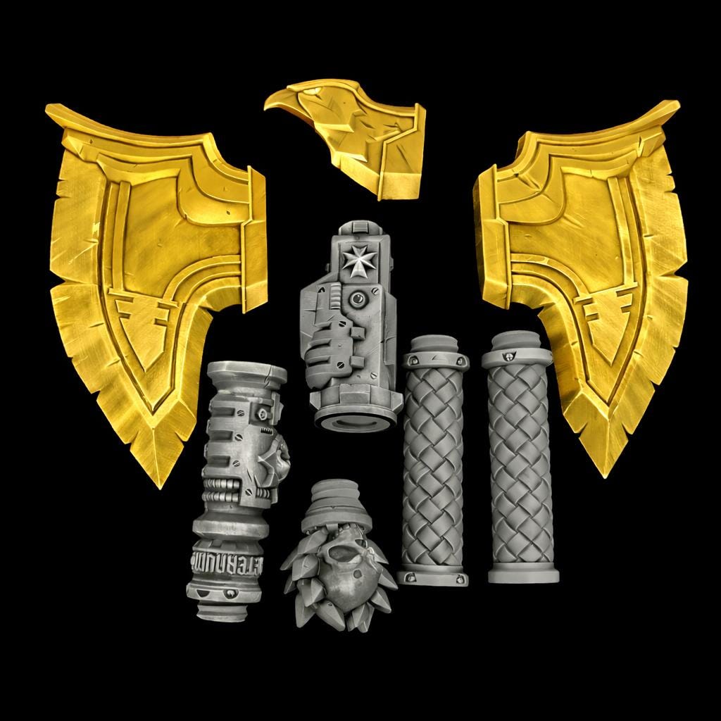 Fantasy Axe Cosplay - Modular Blade Design With Raven Head Detail | Eternal Forge Collection