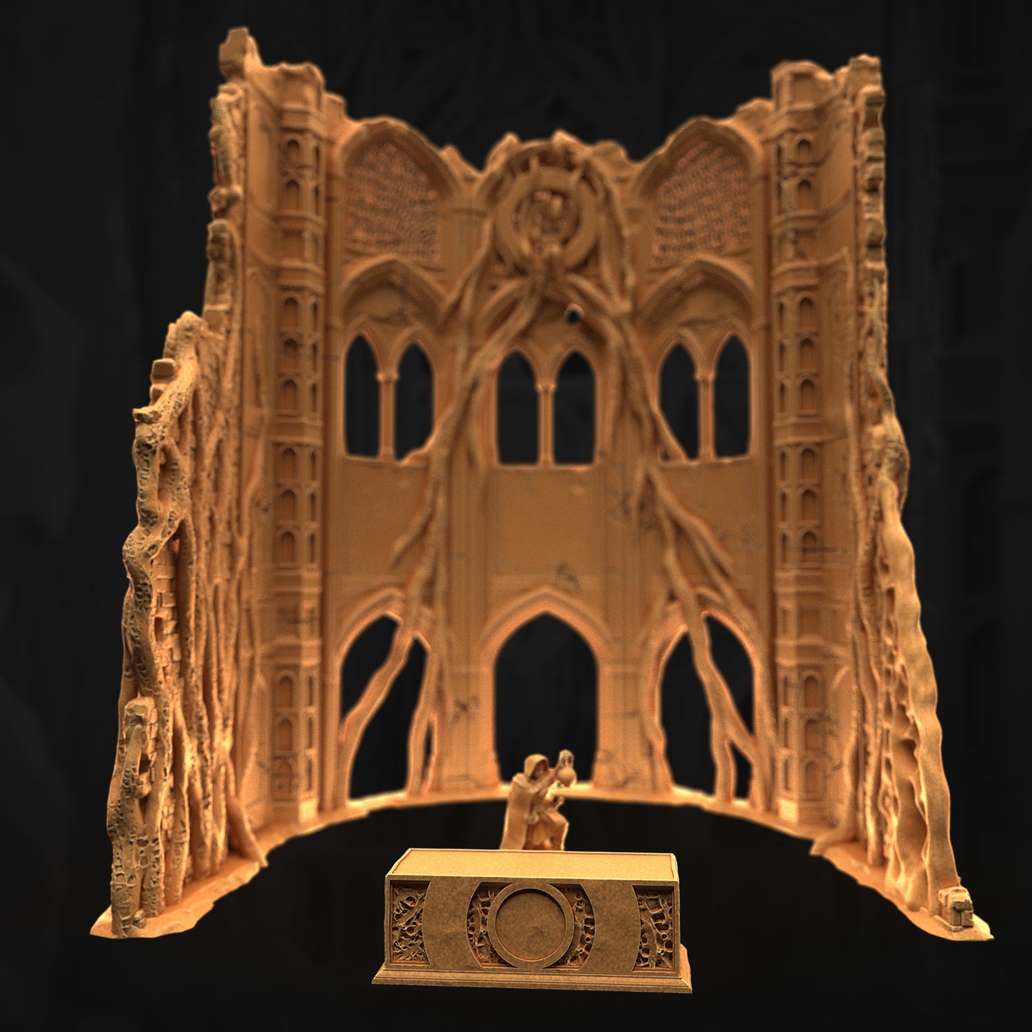 a model of a building made of clay