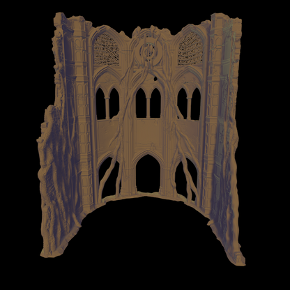 a 3d image of a building with arches and arches