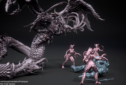 LARGE STATUE! Chaos "Fully-Grim" Giant Snake Proxy-   300mm