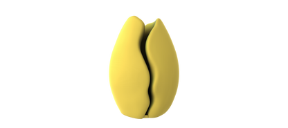 A single yellow flower bud against a black background.