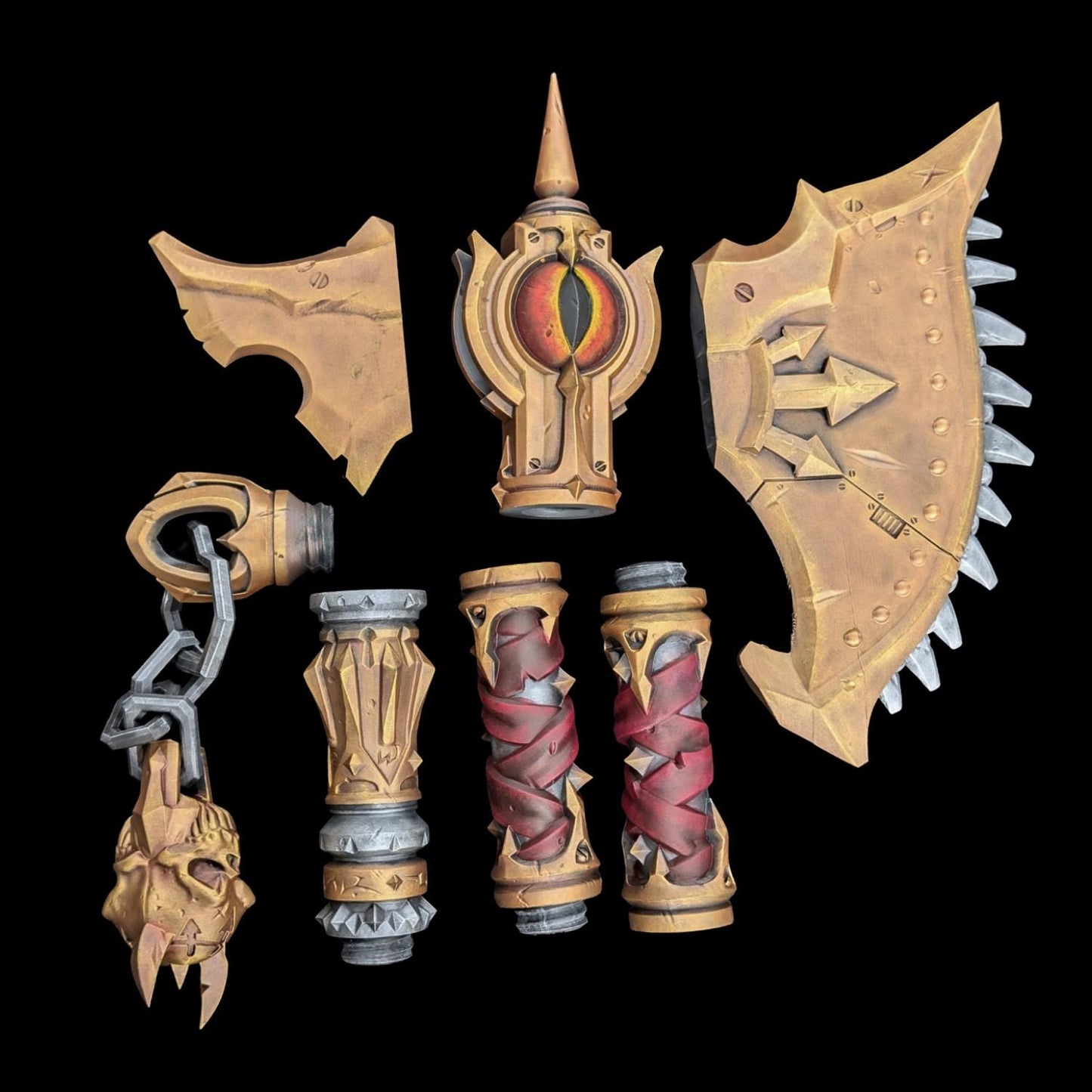 Fantasy Cosplay Axe - Double Or Single Bladed Modular Prop Weapon With Detailed Sculpted Textures