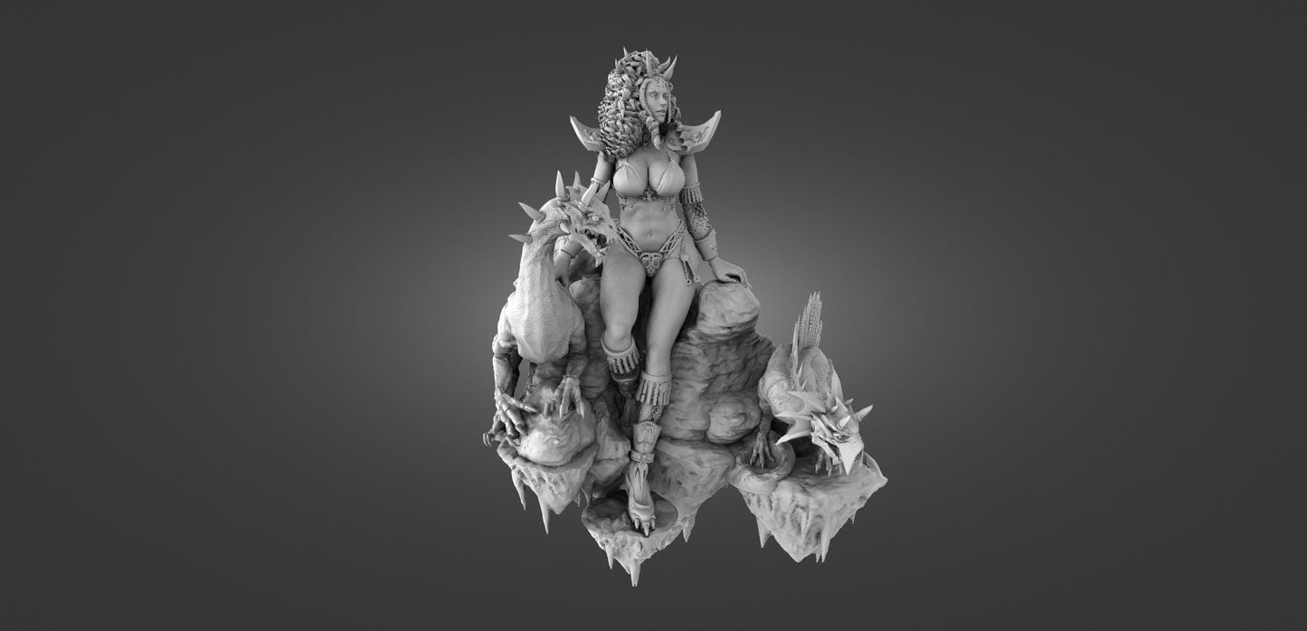 Evil Goddess Fantasy D&D NSFW Model 75mm 100mm 150mm {By 3DArtGuy}
