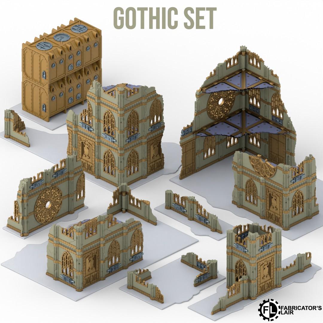 a collection of gothic-style structures, including a gothic castle, gothic ruins, and gothic ruins.