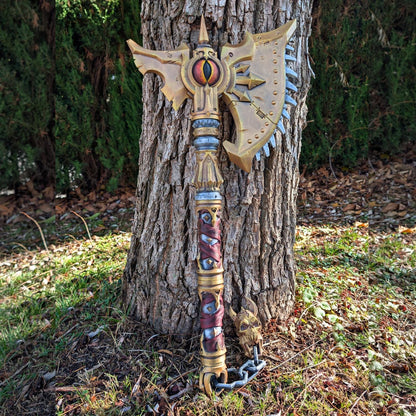 Fantasy Cosplay Axe - Double Or Single Bladed Modular Prop Weapon With Detailed Sculpted Textures