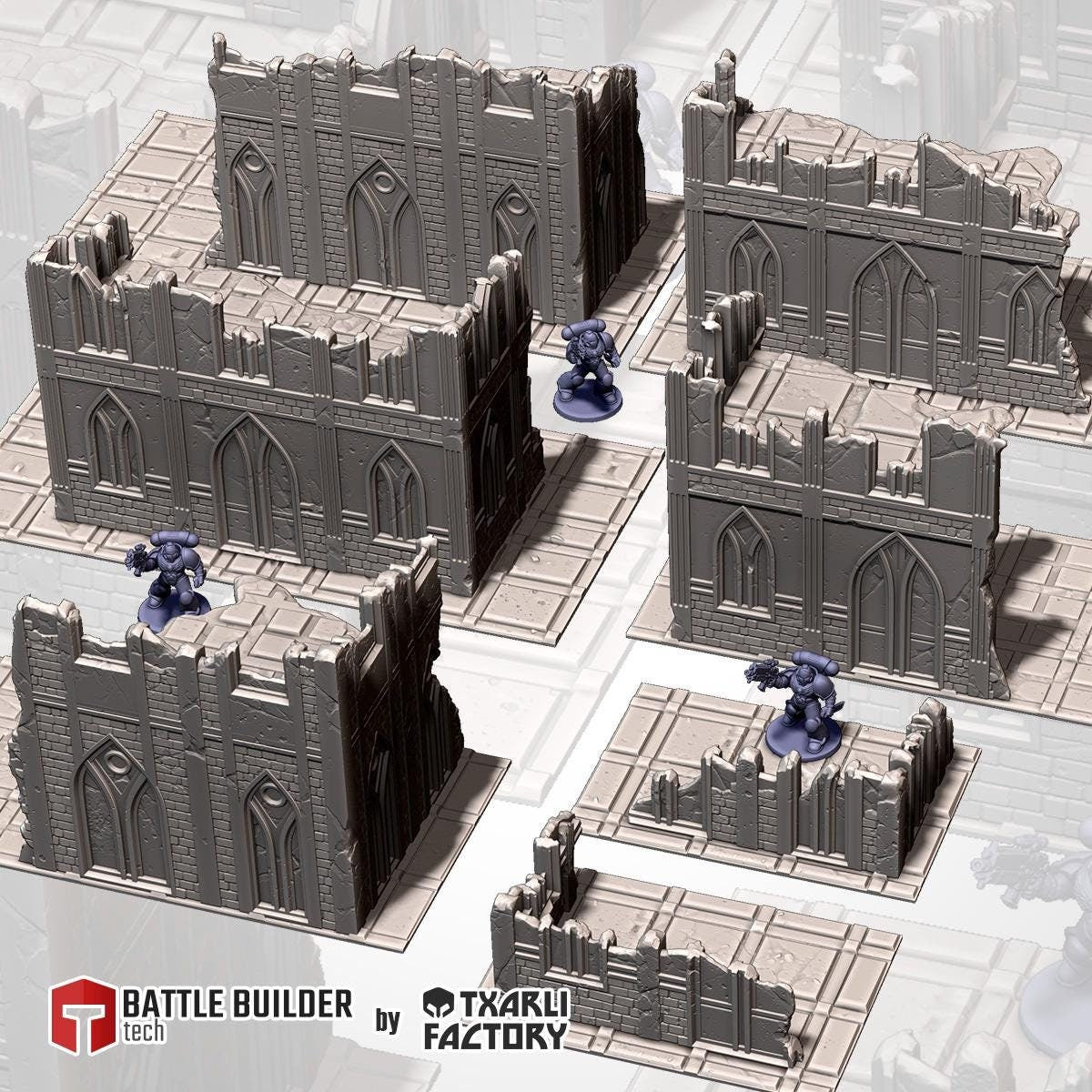 Terrain with gothic classic style for wargaming