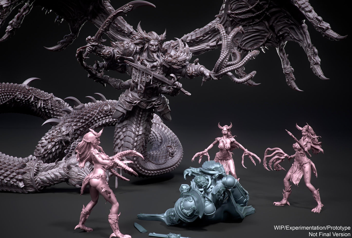 Chaos "Fully-Grim" Giant Snake Proxy- Model 100mm - 150mm -