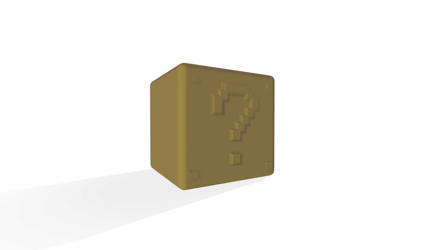 A 3D rendering of a yellow cube with a question mark symbol on it, set against a black background.