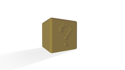 A 3D rendering of a yellow cube with a question mark symbol on it, set against a black background.
