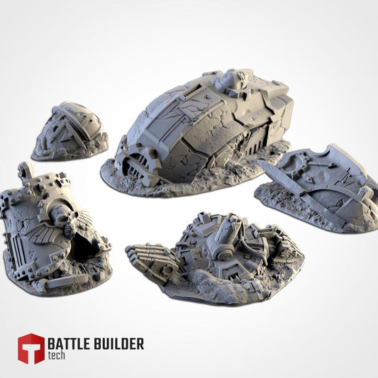 Crashed Titan - Sci-Fi Wreckage Terrain Set or Pieces Double Size Available {By TxarliFactory}