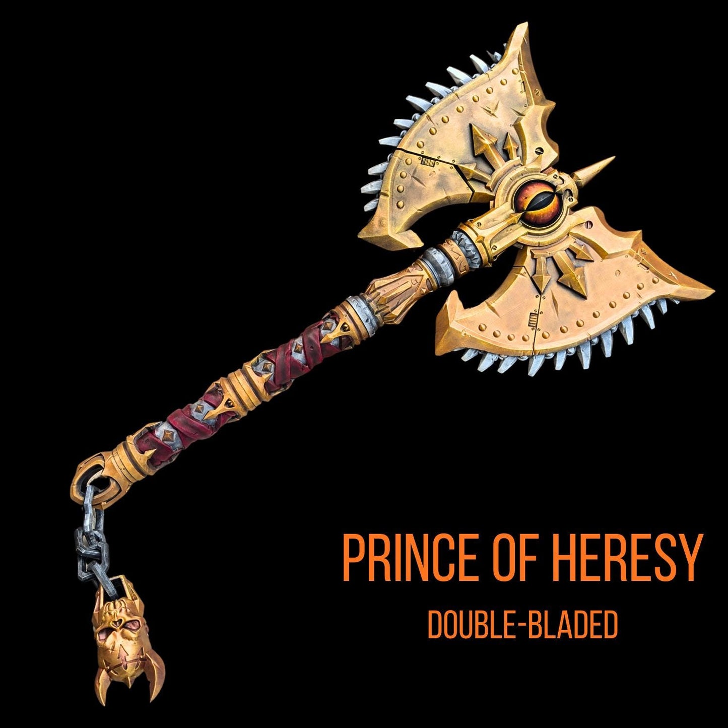 Fantasy Cosplay Axe - Double Or Single Bladed Modular Prop Weapon With Detailed Sculpted Textures