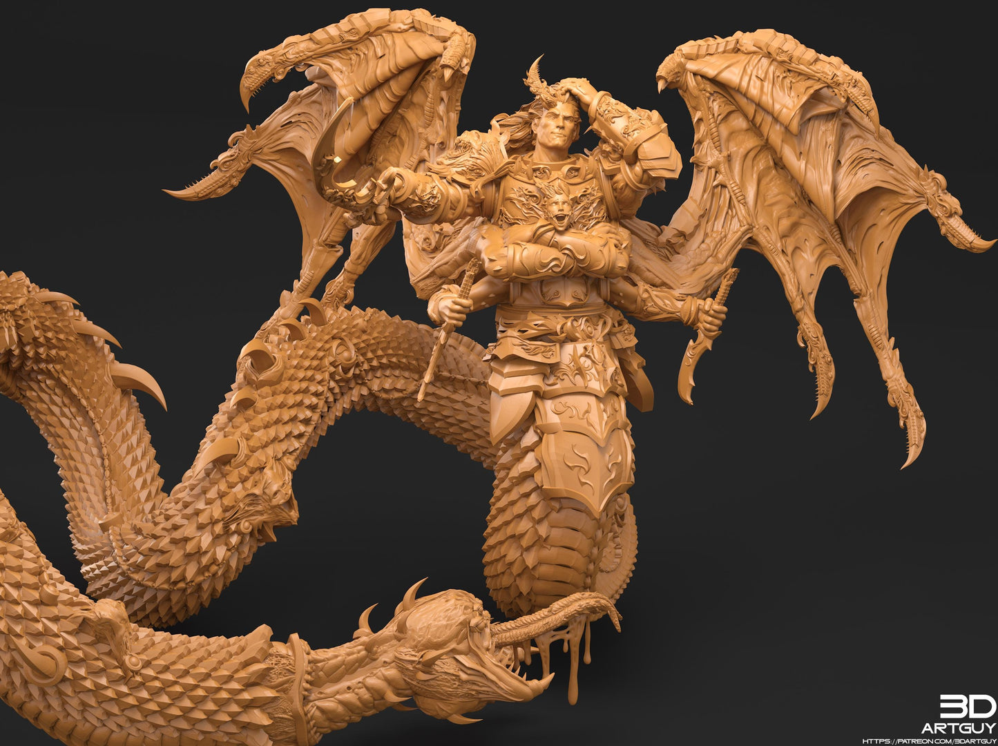 Chaos "Fully-Grim" Giant Snake Proxy- Model 100mm - 150mm -