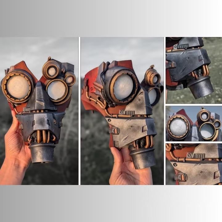 Datalink Machine Spirit Mask grimdark sci-fi cosplay faceplate detail views