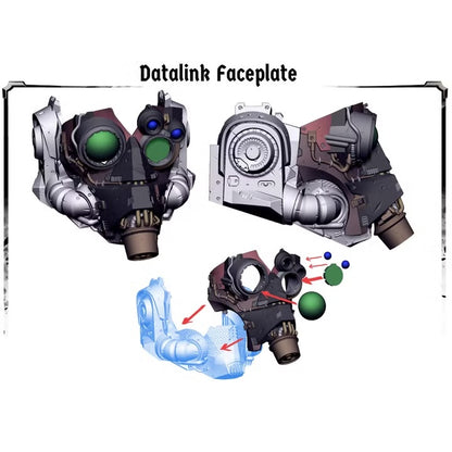 Datalink Machine Spirit Mask modular faceplate components and lens assembly