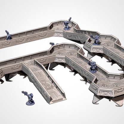 Sci-Fi Trenches Terrain Set for Wargaming - Modular Battlefield Fortifications {By TxarliFactory}