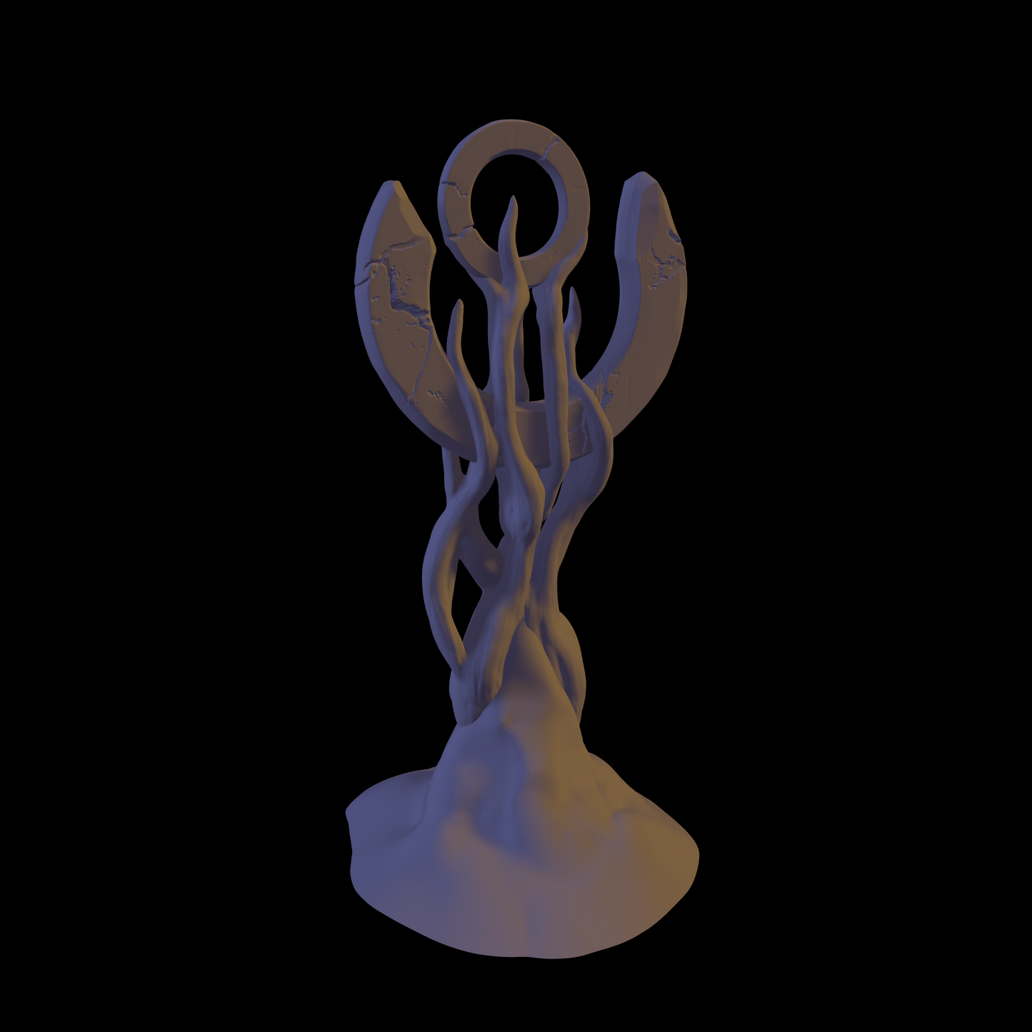 a 3d model of a plant with a black background