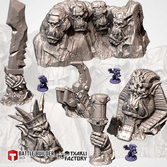 Orcish Monument Terrain- Full Set or Pieces {By TxarliFactory}
