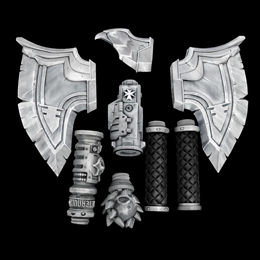 Fantasy Axe Cosplay - Modular Blade Design With Raven Head Detail | Eternal Forge Collection