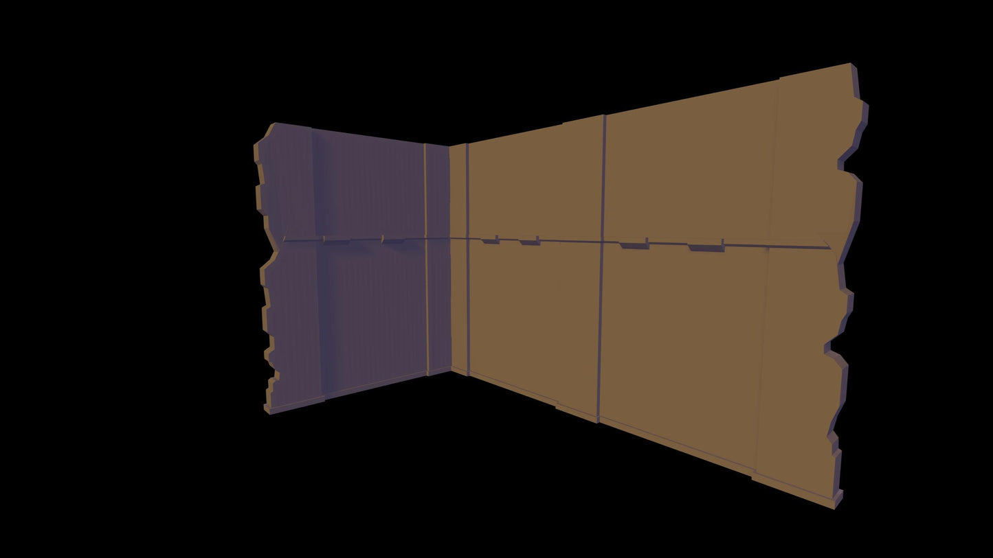 Foldable Simple Terrain 2 Floors, C Shape, 1 Floor- | Flat Storage | Pariah Nexus or WTC Terrain Option Set {By The Custom Bit}