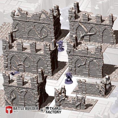 Abandoned Ruins GW Terrain w/ Ground Mats FULL set {By TXARLIFACTORY}