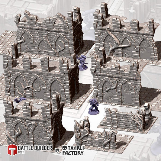 Abandoned Ruins GW Terrain w/ Ground Mats FULL set {By TXARLIFACTORY}