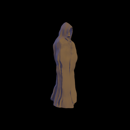 a statue of a woman is shown against a black background