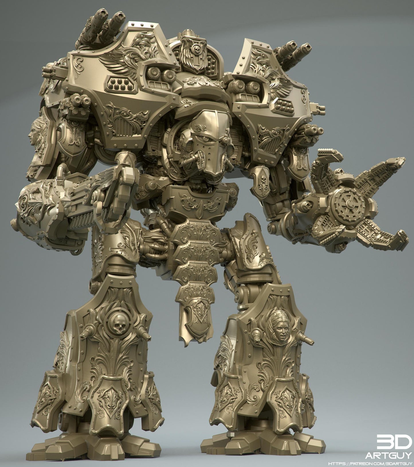 The Walking Cathedral Titan – Modular Weapons & Multiple Sizes {By 3dArtGuy}